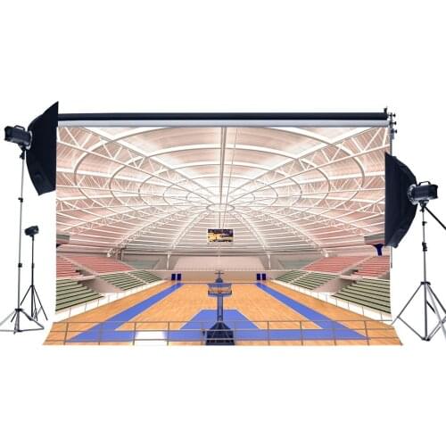 Luxurious Basketball Court Backdrop Stadium Crowd Shabby Wood Floor Interior Gymnasium Photography Background