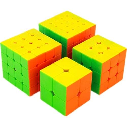 Moyu Meilong 2x2 3x3 4x4 5x5 Competition Magic Cube Set 4pcs Cubing Classroom Speed Stickerless Cubes Puzzles Toys For Children