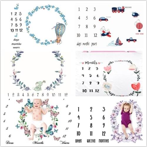 Cartoon Cute Pattern Newborn Baby Growth Milestone Photo Props Background Cloth For Boy Girls Room Decor Photo Accessories Gifts