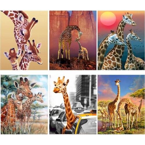 RUOPOTY DIY Painting By Numbers Color giraffe HandPainted Oil Painting Animal Drawing On Canvas Unique Gift Home Decoration Kill