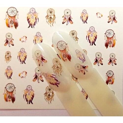 4 Designs Nail Sticker Set Dreamcather Feather Decal Water Transfer Slider For Nails Art Decor B49/B50/B51/B52