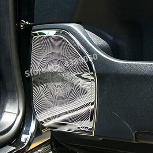 Stainless steel For Toyota Land Cruiser 200 2010-2019 accessories Car Door Horn Front Door Audio Sound Cover Trim Sticker 4pcs