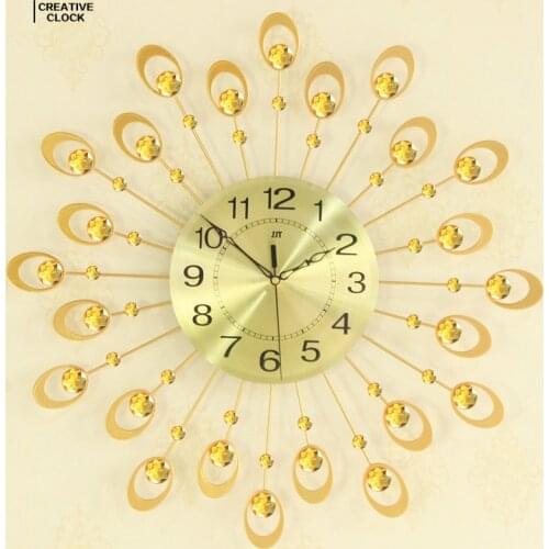 Nordic luxury creative European living room peacock clock wall clock large fashion clock living room mute clock wall clock