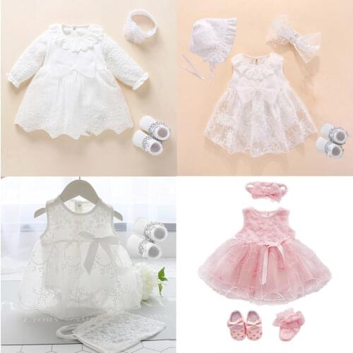 Newborn Baby Girl Dress&Clothes Baptism Dress White Christening Dress For Baby Girl Lace Vestido Bebe Robe Bapteme 3 6 9 Months