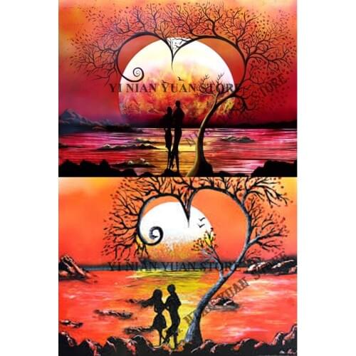 Full Square/Round resin Drill 5D DIY Diamond Painting "Sunset lover" 3D Embroidery Cross Stitch Mosaic pattern Wedding Decor