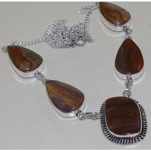 Aggate Necklace Silver Overlay over Copper ,53.5cm, N1423