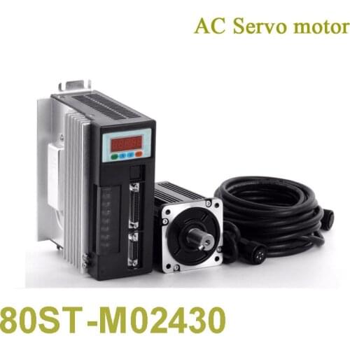 80ST-M02430 220V 750W AC Servo motor 2.39N.M. 3000RPM 0.75KW servomotor Single-Phase ac drive permanent magnet Matched Driver