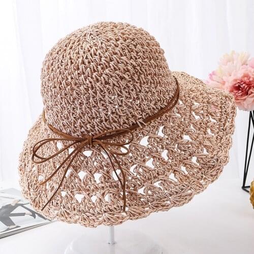 Bow Sun Hats for Women 2021 New Summer Beach Straw Hat Sombreros De Sol Chapeau Paille Gorro Cappelli Da Sole Sombrero Paja Cap