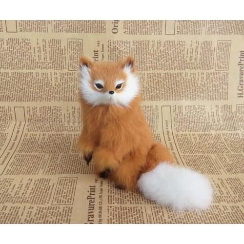 Cute simulation yellow fox toy resin&fur lovely fox doll gift about 15x13x13cm 1437
