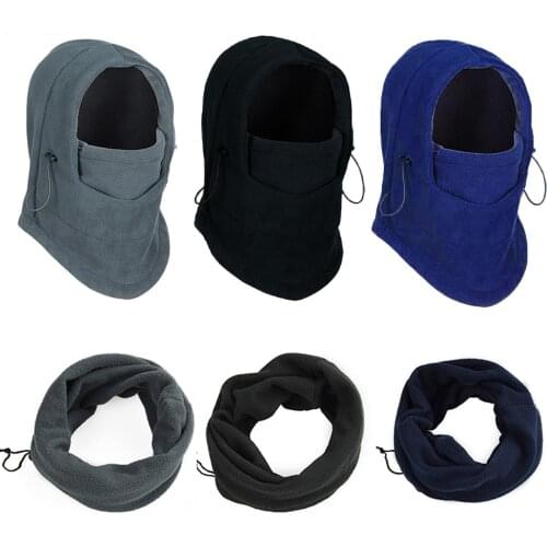 Warm Fleece Beanie Winter Hats for Men Women Helmet Hat Bandana Neck Warmer Ski Hiking Windproof Cap Unisex Skullies Beanies