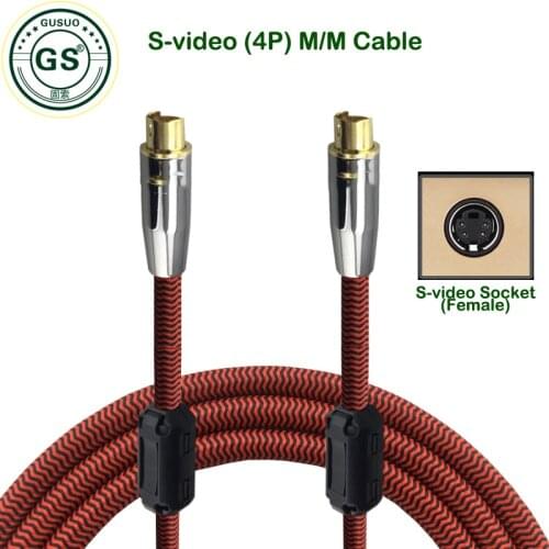 WinAqum High Quality Video Line S Video 4pin 4P Male to Male M/M S-Video Cable TV Out Video For TV Projector DVD VCR LCD Monitor