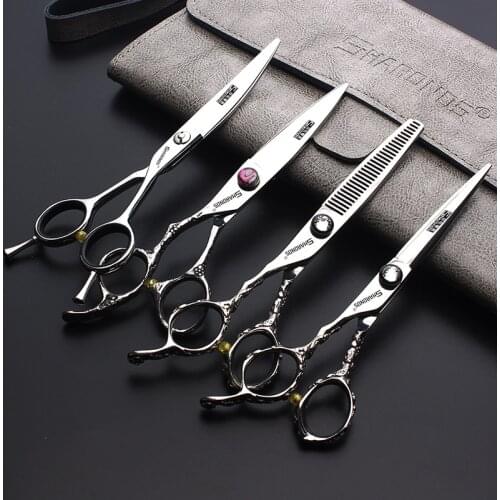 Hair Salon Scissors Japanese 440c Hairdressing Scissors for Left Hand 5.5" 6" Cutting and Thinning Scissors Barber Scissors Set