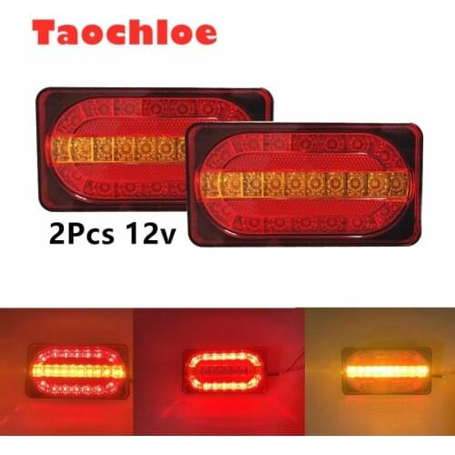 2pcs 12V Car Truck Tail Light Taillight Rear Brake Light Signal Lamp Indicator for Camper Trailer Lorry Bus Caravans tail lights