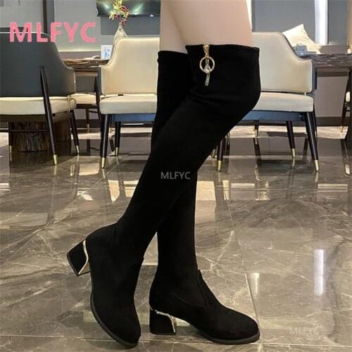 Womens boots over the knee was thinner 2021 autumn winter new fashion thin boots high-heeled stretch boots womens high boots