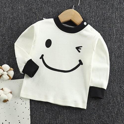 ZWF199 New Spring Boys Girls Cartoon Cotton T Shirts Children Tees Boy Girl Long Sleeve T Shirts Kids Tops Baby Clothes 12M-10Y