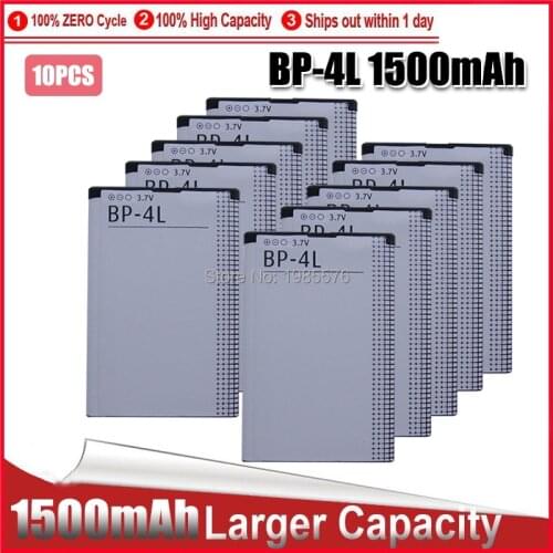 10PCS Original High Quality BP-4L BP 4L BP4L Battery For Nokia E61i E63 E90 E95 E71 6650 6760 N97 N810 E72 E52