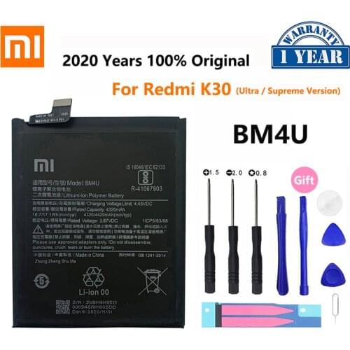 100% Original BM4U 4420mAh Phone Battery For Xiaomi Redmi K30 K 30 Ultra Supreme Version Replacement Batteries Bateria