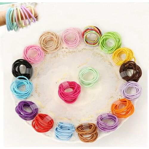 100 Pcs (10 lots) 3mm Small hair ropes girls' hair ties kids Toddlers' Pigtail accessories PT004A