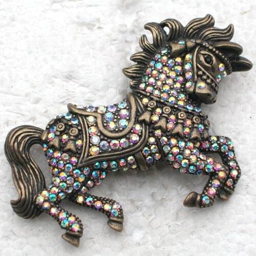 12pcs/lot Wholesale Fashion Brooch Rhinestone Horse Pin brooches Jewelry Gift C101845