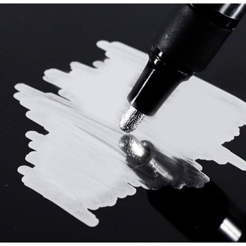 2pcs DIY Silver Mirror Marker Paint Mirror Chrome Finish Water UV Resistent Student Supplies Craftwork Pen Accessories