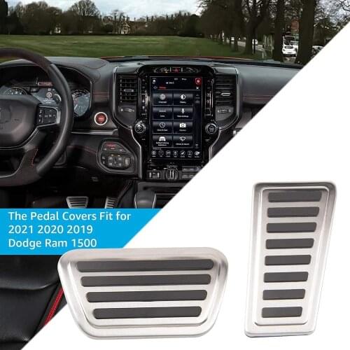 2pcs Brake Pedal Steel Foot Brake Gas Pedal Pad Cover For Dodge Ram 2019-2021