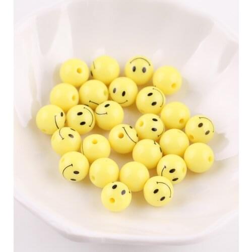 20pcs smile face pattern beads DIY cute creative bracelet necklace handmade beaded accessories material
