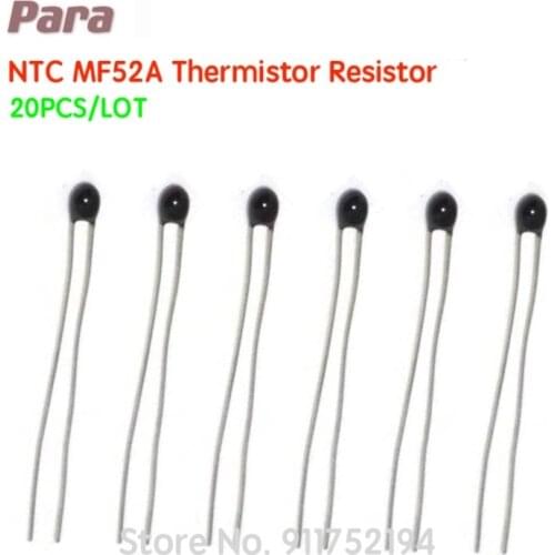 20PCS/LOT 1K 10K 100K 2K 3K 5K 4K7 20K 50K 47K OHM NTC Thermistor Resistor NTC-MF52-10K +/-5% 3950