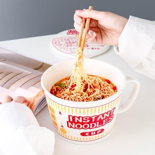 680ml 900ml Creative Large Lovely Ceramic Bowls with Cover Big Bowl Cereal Bowl Noodle Bowl Student Dormitory Bowl Tableware