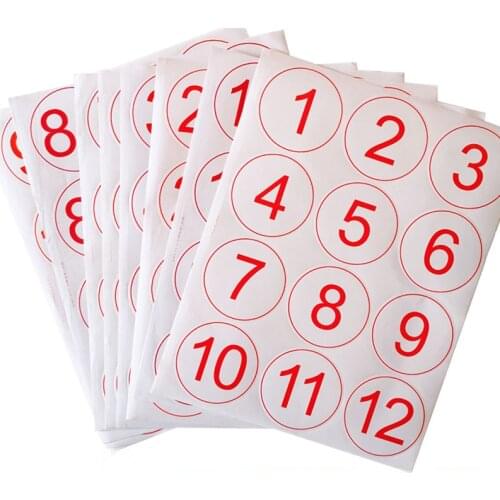 9cm Big Size Digital Consecutive Stickers Labels Internet Cafe Numbers Sticker Floor Sign DIY Decoration