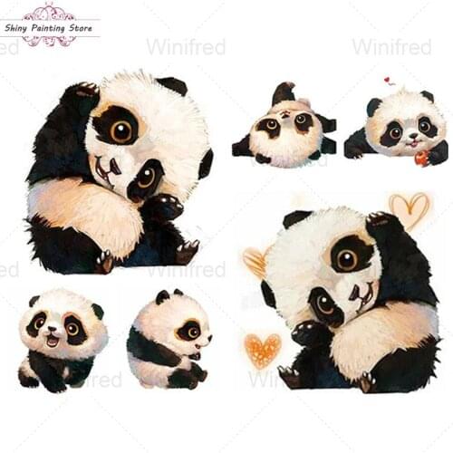 Full Square Round Drill 5D DIY Diamond Painting Cute Cartoon Panda Picture Diamond Embroidery Wall Art Decoration Handmade Gift