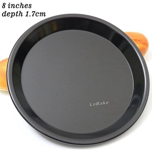 High quality 8 inches 1.7cm depth nonstick aluminium shallow round shape pizza pans stones pie pancake cheesecake mold baking
