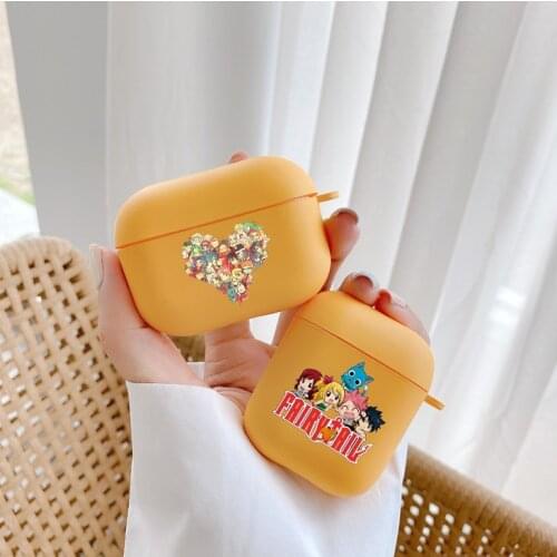 Cartoon Manga Fairy Tail Candy yellow TPU Bluetooth Earphone Airpods Cover for Airpods 2 Airpods1 Airpods pro 3