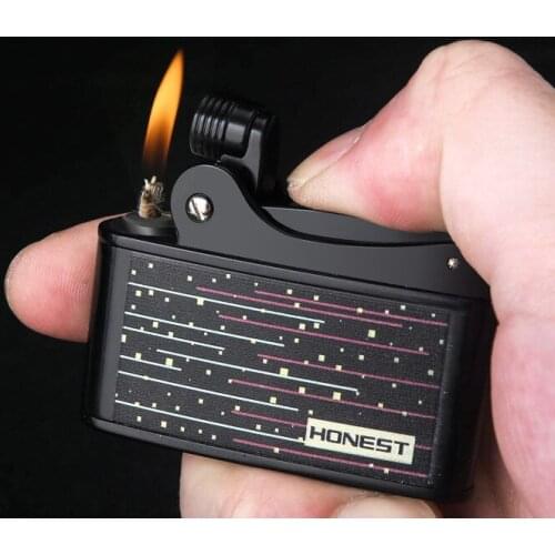 Honest Kerosene Lighter Press Ignition Nostalgic Personality Creativity Retro Old Style Grinding Wheel Lighter Mens Gift