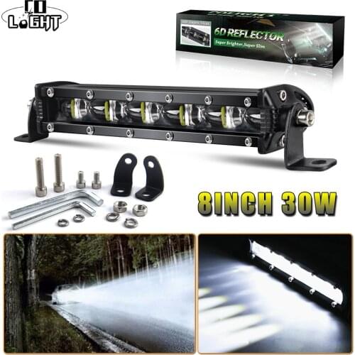 CO LIGHT Off Road Led Bar 8inch 30W 4X4 Work Light 6D DRL Car Led Lights Bar for Auto Tractor Lada Niva Vaz SUV ATV Led 12V 24V