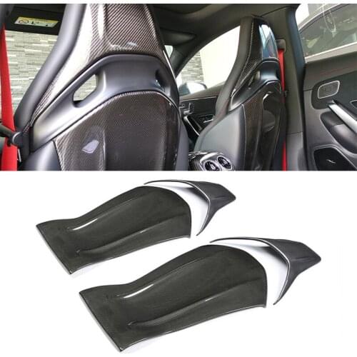 For Mercedes CLA GLA A45 E63 C63 A M G Add-on Type Backseat Trim 4pcs 3K Carbon Fiber Seat Back Cover