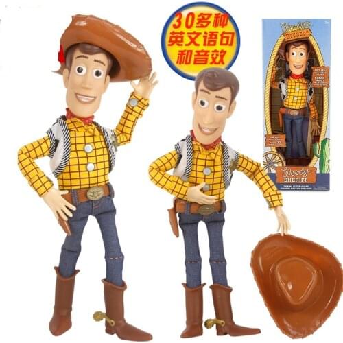 Original 40CM Disney Pixar Story 3 4 Talking Woody Jessie Action Figures Cloth Body Model Doll Limited Collection Toy Chil