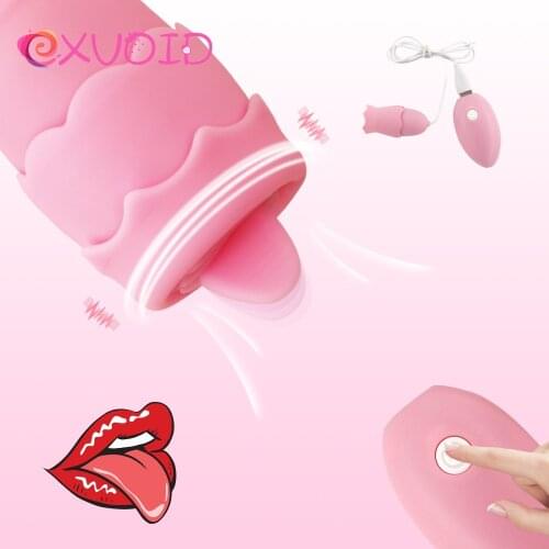EXVOID Tongue Vibrator 12 Mode Tongue Oral Licking Sex Toys for Couples Sex Shop Clitoris Stimulate Vibrating Egg G-spot Massage
