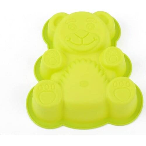 Chocolate Mould Silicone Baking Accessories Cake Decorating Tools Pastry Fondant Tool Cartoon Bear Shape Food Grade 1Pcs