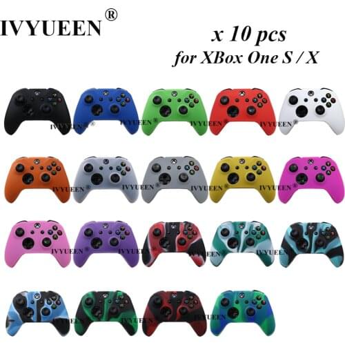 IVYUEEN 10 PCS for Microsoft Xbox One X S Slim Controller Silicone Skin Gamepad Protective Case Joystick Analog Thumb Stick Grip