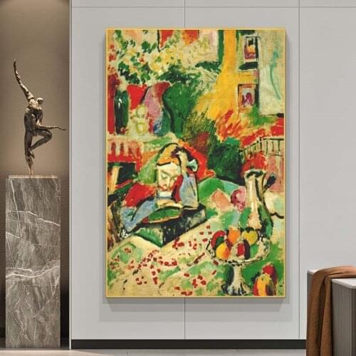 Henri Matisse Abstract Artwork Girl Reading Reproduction Oil Painting On Canvas Poster And Prints Wall Art Picture Room Decor