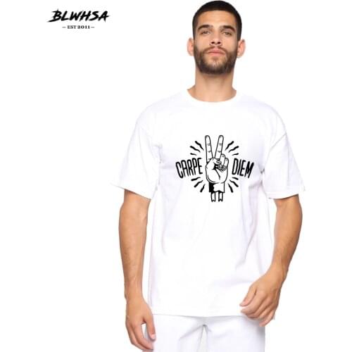 BLWHSH Victory Sign Print T Shirt Men Casual Short Sleeve Summer T-shirt Funny Fashion Cool Victory Sign Printed Men Plus Tops