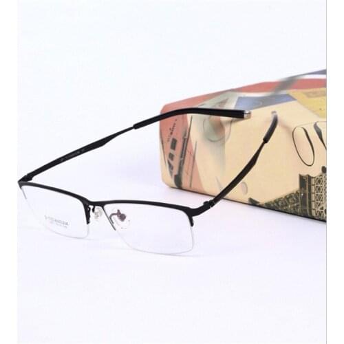 The Big Box Fashion Eye Mens Glasses Frames Prescription Eyewear Pure Titanium Ultra-light Half-frame Mens Eyeglass Frames 63