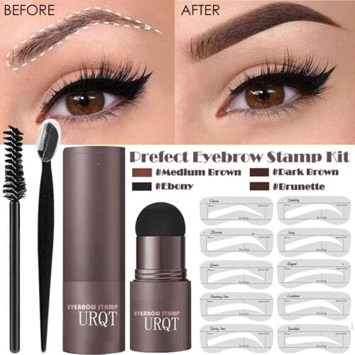 One Step Eyebrow Stamp Shaping Kit 10 Kind Eyebrow Stencil Shaping Makeup Kit Eye Brow Gel Stamp Perfect Eyebrow in Seconds