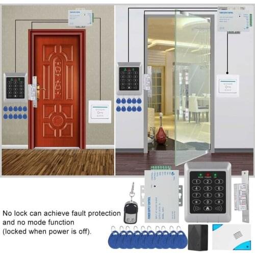Access Control Kits RFID Keypad Access Control System Kit Door Lock 125KHz EM Card For Door Entry electric conversion kit