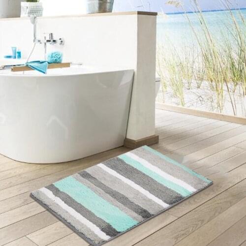 Bathroom Mat Stripe Design Home Floor Mat Bath Rugs Absorbent Foot Carpet Living Room Rug Hot Doormat Carpet Non-slip 8 Colors