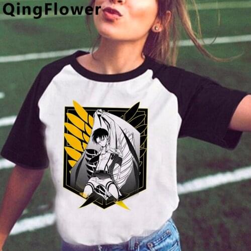 Attack on Titan Shingeki No Kyojin clothes tshirt women harajuku couple print t-shirt kawaii graphic tees women