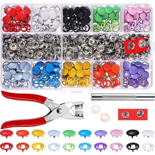 Sewing Accessories U Shape Fastener Snap Pliers 360PCs Plastic Resin Snap Buttons Mounting Snaps Pliers knitting Sewing Tools