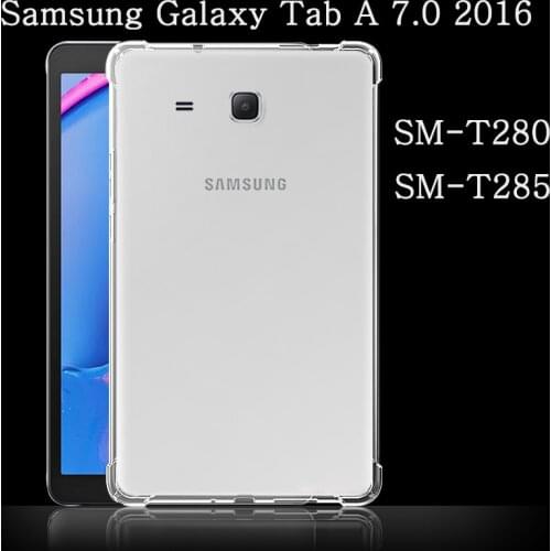 Funda Samsung Galaxy Tab A 7.0 2016 SM-T280 SM-T285 Shockproof Soft Silicone Shell Transparent TPU Airbag Protective Coque Capa