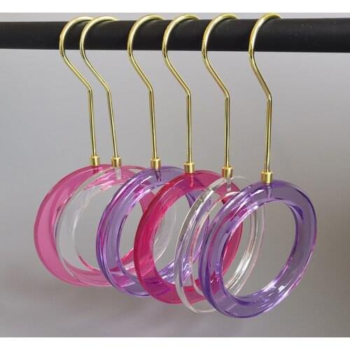 Transparent Acrylic Scarf Loop Hook Clothing Store Wardrobe Silk Scarf Clip Hanger Hook S Hook Storage Rack Tie Scarf Rack