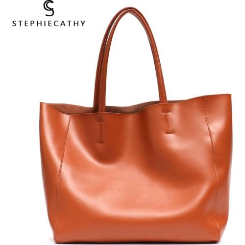 SC Luxury Brand Cow Leather Tote Bags Designer Cowhide Handbags Women Shoulder Bags Fashion Female Large Capacity Liner Bag